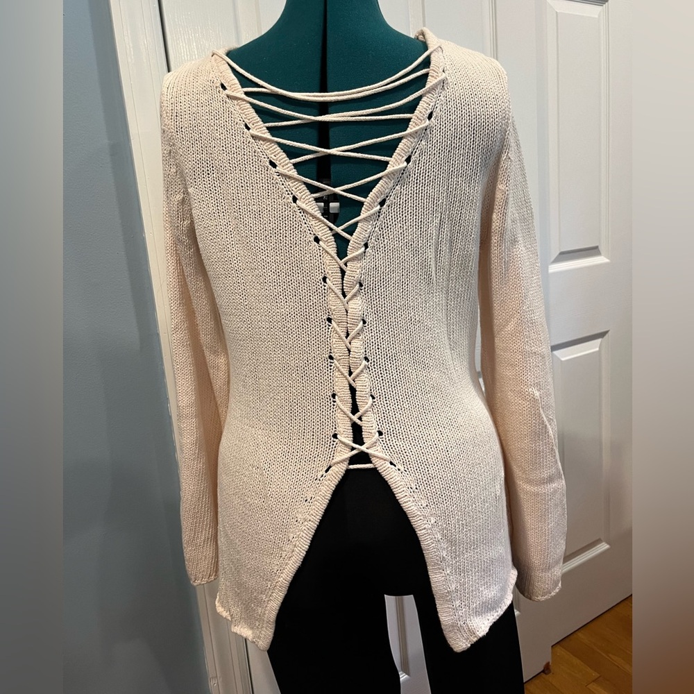 Pale pink Central Park West cotton sweater